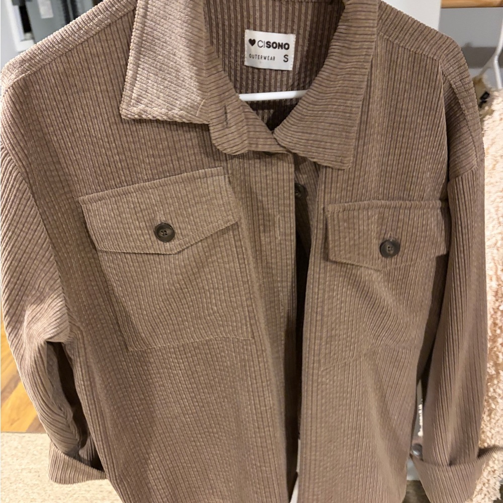 Ci Sono Women's Brown Corduroy Utility Jacket